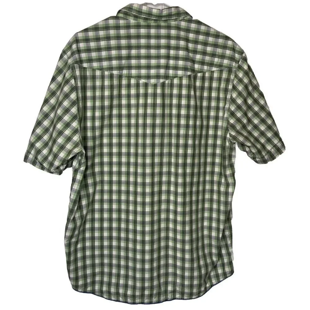 Tommy Bahama Island Crafted Men’s Large Green Plaid Short Sleeve Button Up Shirt